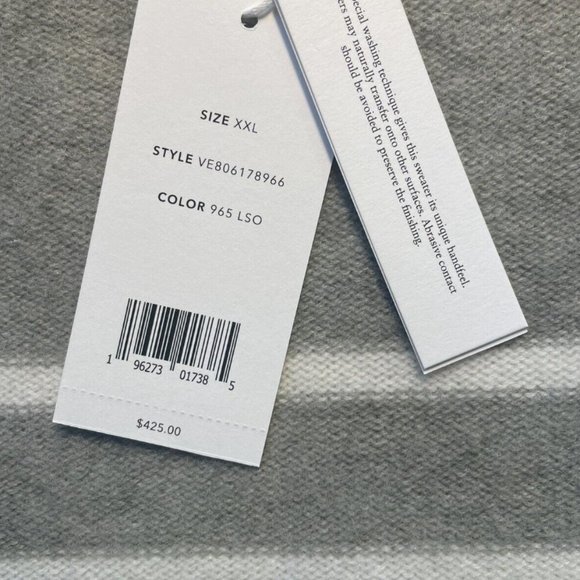 Vince Breton Stripe Boiled Cashmere Funnel Neck $425 NWT - Picture 7 of 8